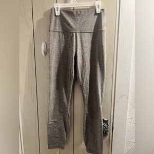 Purple and white speckled leggings